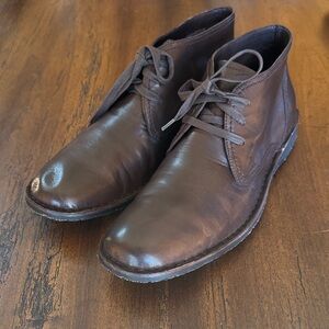 New John Varvatos USA Hipster Chukka Boots Shoes Dark Brown Leather Mens 12 M